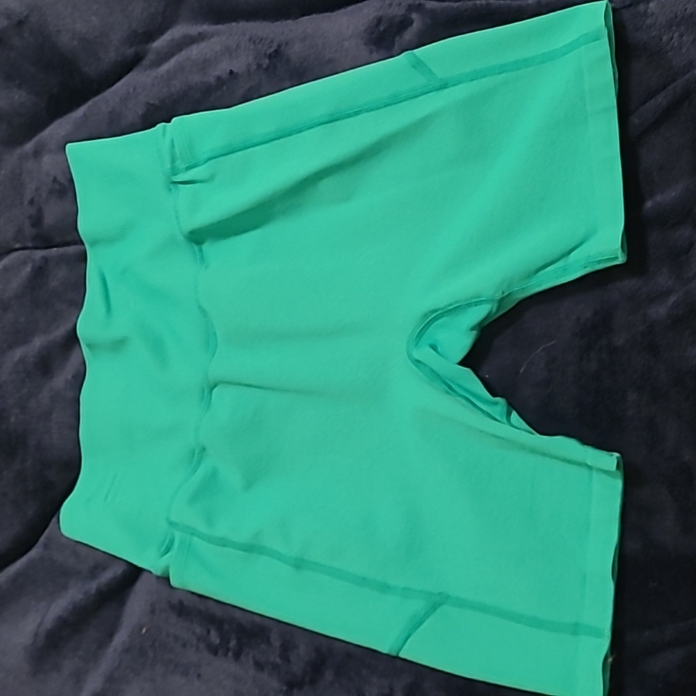 L green PINK seamless bike shorts